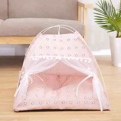 FurencePet™ Cozy Semi-Enclosed Pet Bed – Breathable All-Season Comfort Nest for Cats & Small Pets