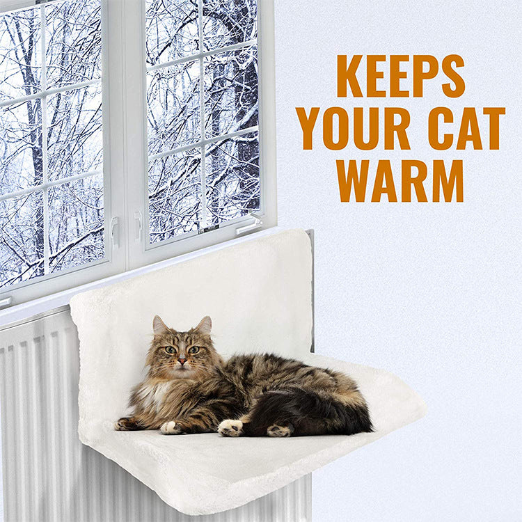 Furencepet™ Warm Window Cat Hammock – Elevated Iron Frame Radiator Bed for Cozy Cat Naps