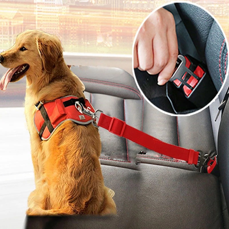 Adjustable Pet Car Seat Belt Harness – Safe & Comfortable Travel for Cats & Dogs