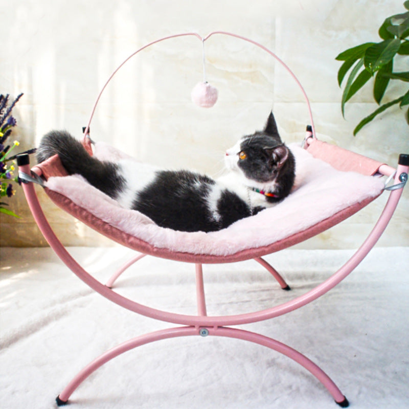 Luxury Elevated Cat Recliner Bed – Modern Hammock Lounger for Indoor Cats (3 Comfort Styles)