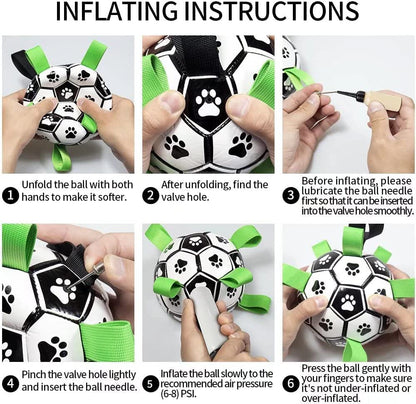 FurencePet™ Aero-Play Interactive Dog Soccer Ball – Durable Training Football with Grab Tabs & Air Pump