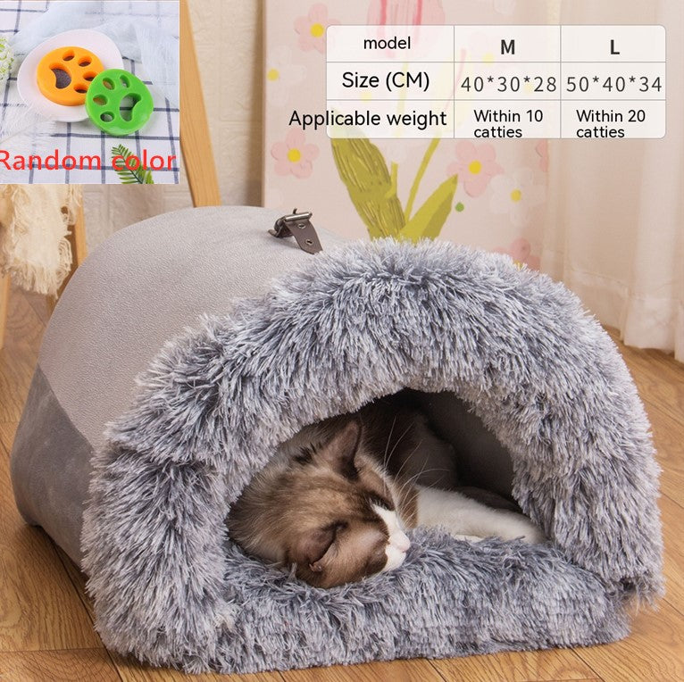Furencepet™ WarmCave Plush Pet Bed