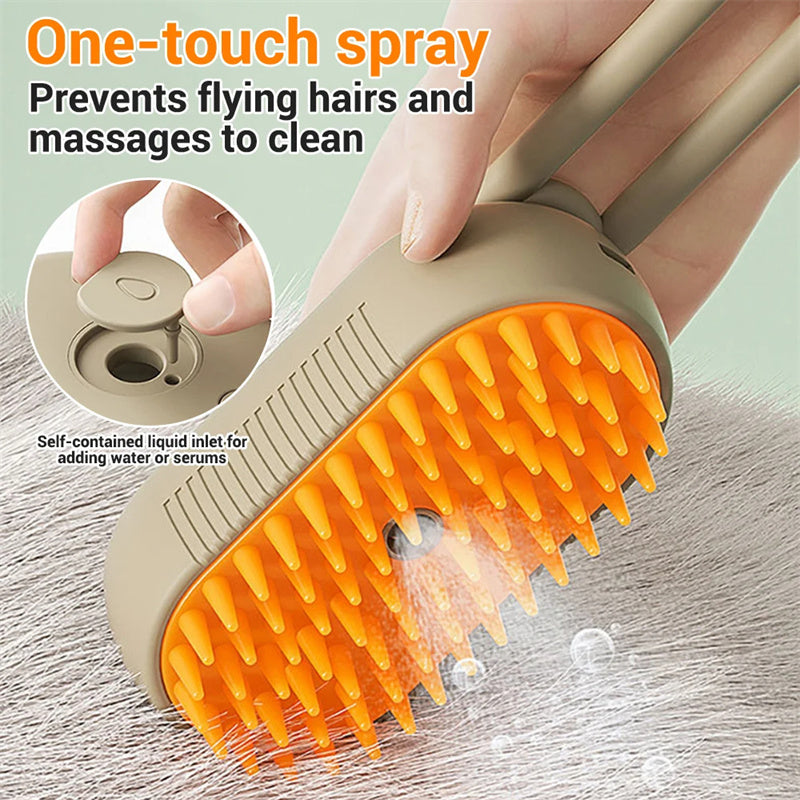 FurencePet™ SteamBrush: 3-in-1 Pet Grooming & Massage Tool ✨