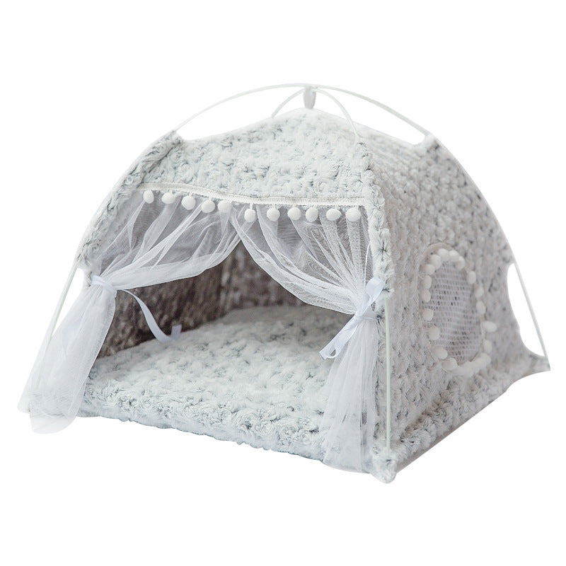 FurencePet™ Cozy Semi-Enclosed Pet Bed – Breathable All-Season Comfort Nest for Cats & Small Pets