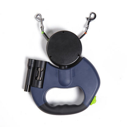 FurencePet™ NightWalk: Dual-Retractable Leash with Built-in LED Safety Lights