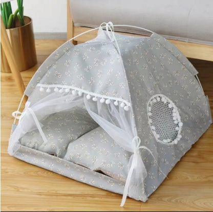 FurencePet™ Cozy Semi-Enclosed Pet Bed – Breathable All-Season Comfort Nest for Cats & Small Pets