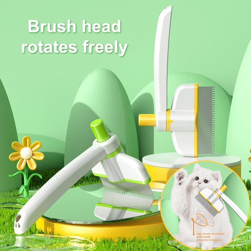 FurencePet™ Self-Cleaning Hair Removal Cat & Dog Grooming Comb – Floating Fur Remover Brush for Long & Short Hair Pets