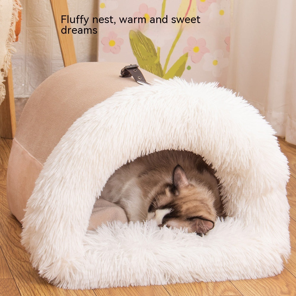 Furencepet™ WarmCave Plush Pet Bed