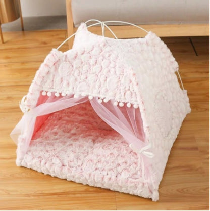 FurencePet™ Cozy Semi-Enclosed Pet Bed – Breathable All-Season Comfort Nest for Cats & Small Pets