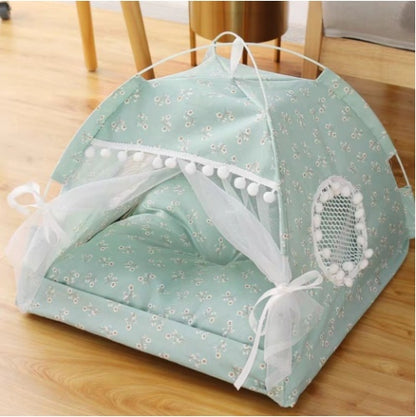 FurencePet™ Cozy Semi-Enclosed Pet Bed – Breathable All-Season Comfort Nest for Cats & Small Pets