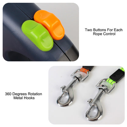 FurencePet™ NightWalk: Dual-Retractable Leash with Built-in LED Safety Lights
