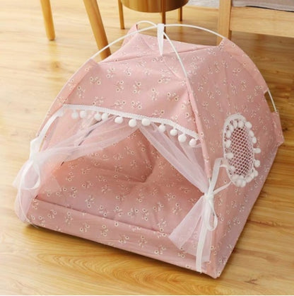 FurencePet™ Cozy Semi-Enclosed Pet Bed – Breathable All-Season Comfort Nest for Cats & Small Pets