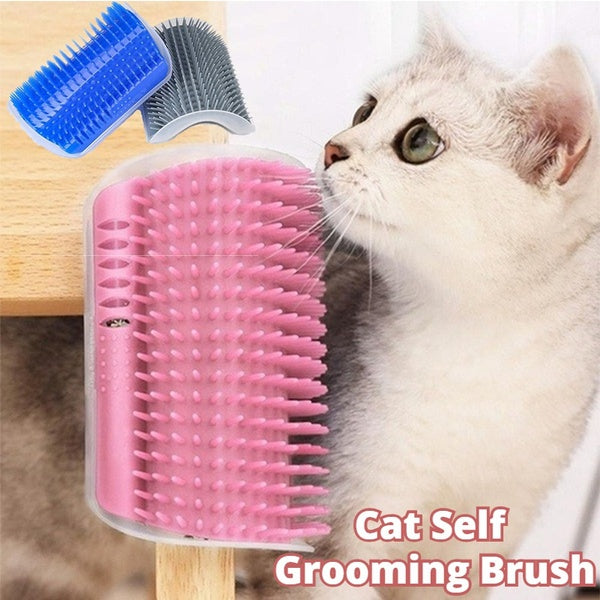 FurencePet™ Corner Groomer: Cat Self-Grooming Wall Brush & Massage Comb with Catnip
