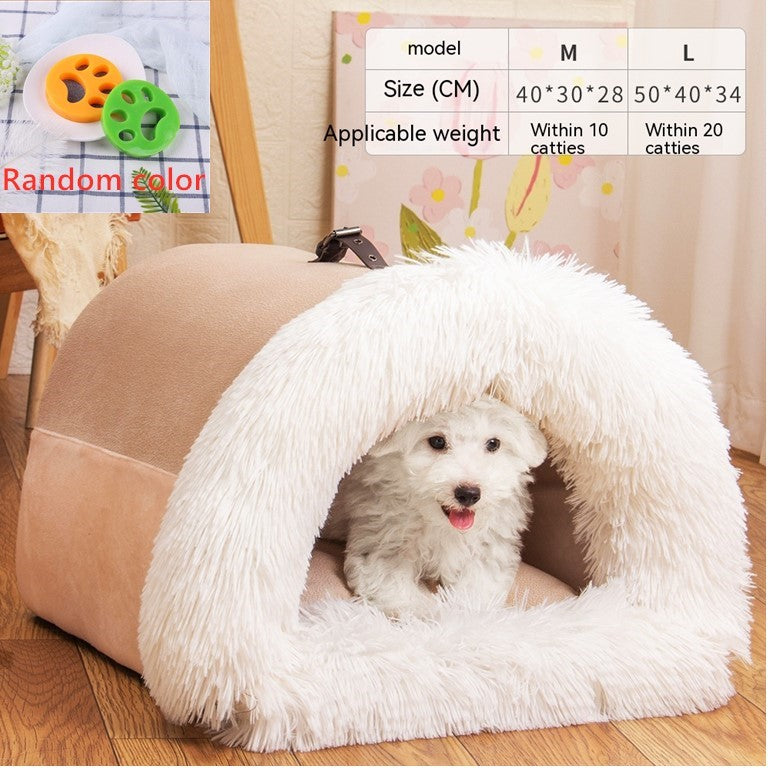 Furencepet™ WarmCave Plush Pet Bed