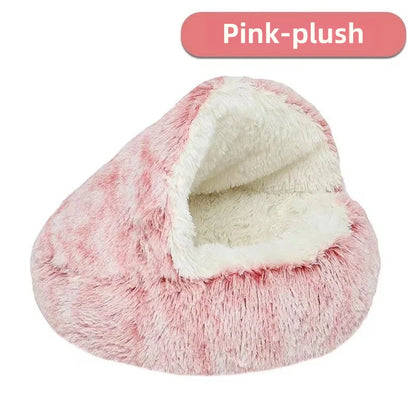 Furencepet™ Plush Pet Bed – Autumn & Winter Warm Cat & Dog Nest Semi-Enclosed Comforter • Soft, Snuggly & Self-Heating