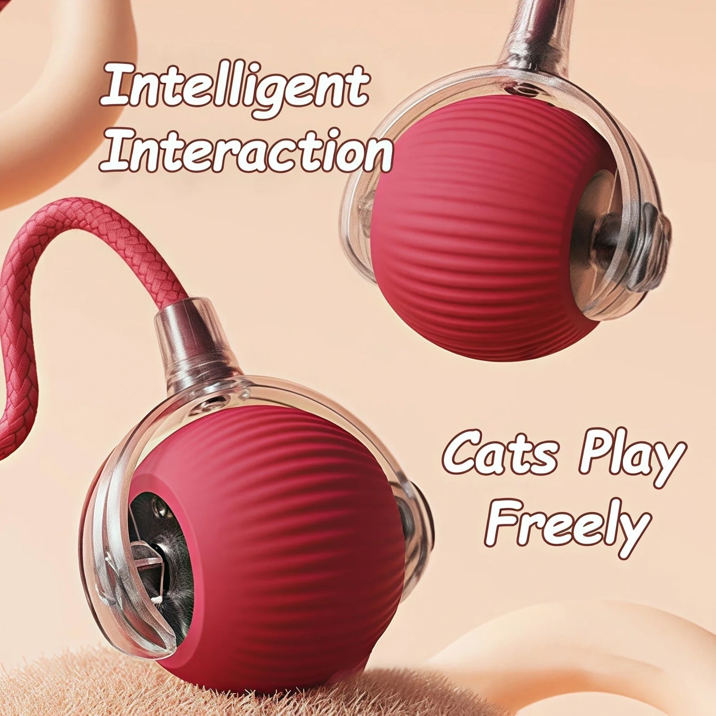 FurencePet™ ShadowChase Smart Ball Rechargeable Interactive Rolling Toy with Prey-Motion Technology