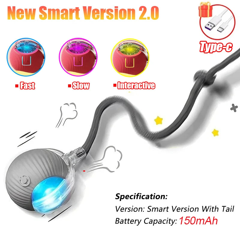 FurencePet™ ShadowChase Smart Ball Rechargeable Interactive Rolling Toy with Prey-Motion Technology