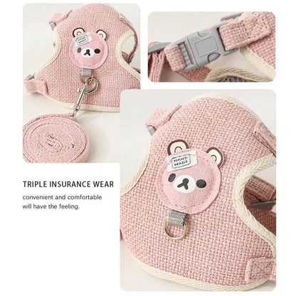 FurencePet™ TeddyVest - Breathable Undershirt Style Cat & Dog Harness Set