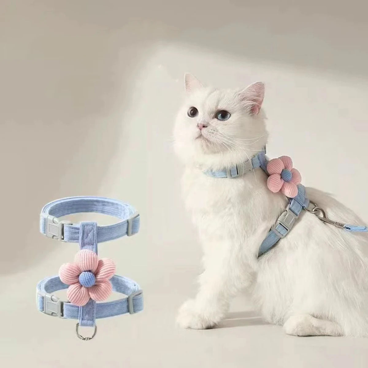 FurencePet™ BloomWalk - Adjustable Breathable Cat Harness & Leash Set
