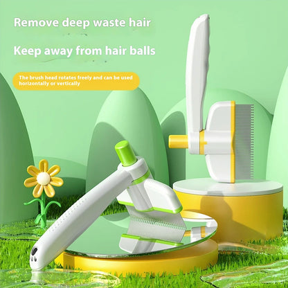 FurencePet™ Self-Cleaning Hair Removal Cat & Dog Grooming Comb – Floating Fur Remover Brush for Long & Short Hair Pets