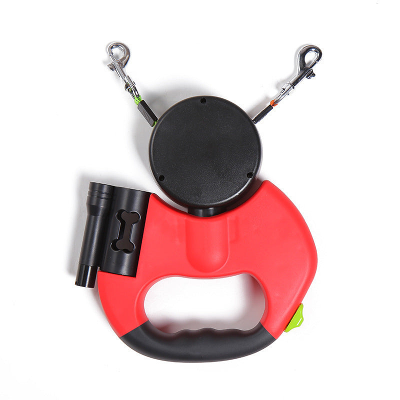 FurencePet™ NightWalk: Dual-Retractable Leash with Built-in LED Safety Lights