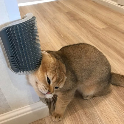 FurencePet™ Corner Groomer: Cat Self-Grooming Wall Brush & Massage Comb with Catnip