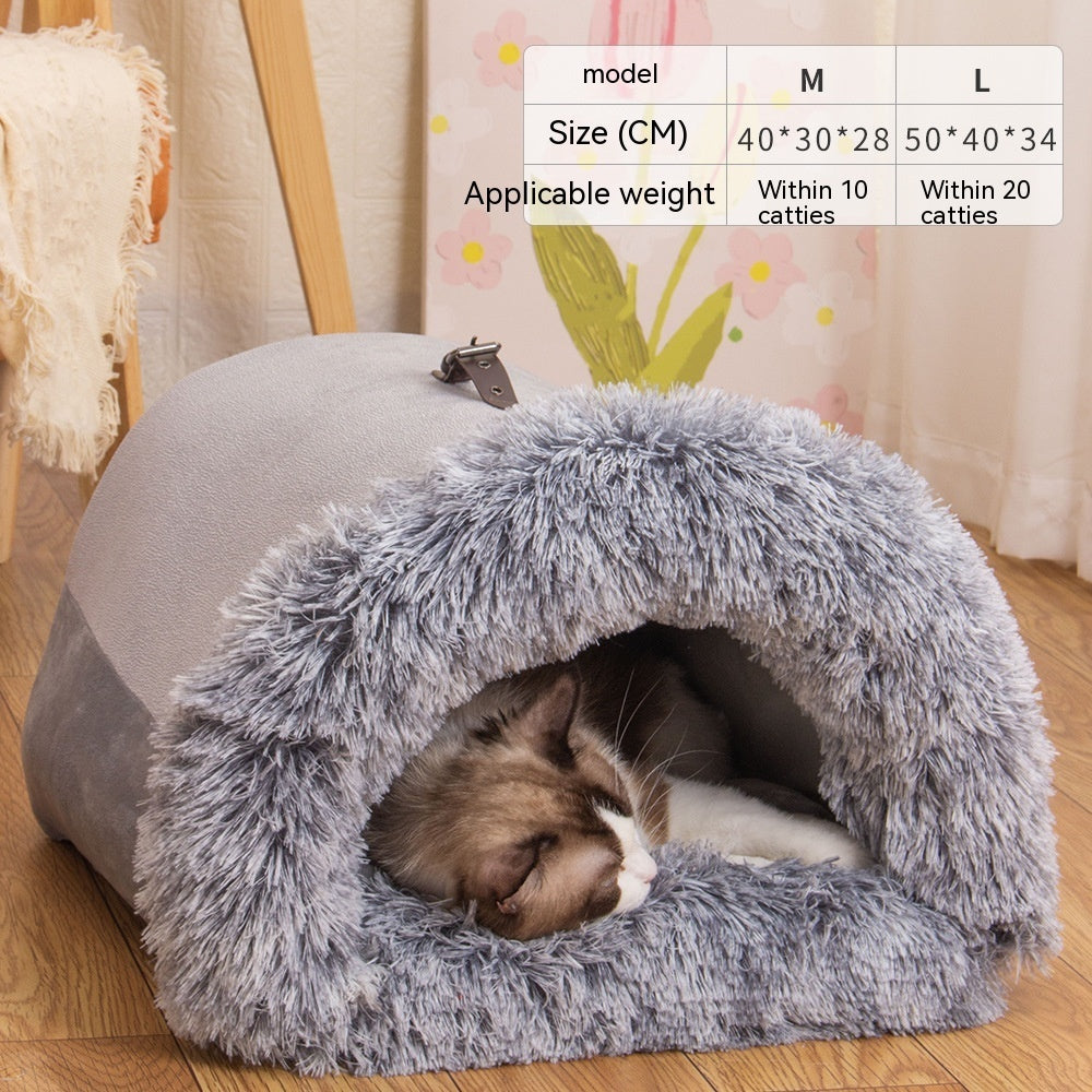 Furencepet™ WarmCave Plush Pet Bed